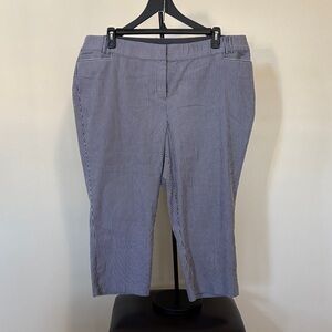 Lane Bryant Navy and White Striped Pants